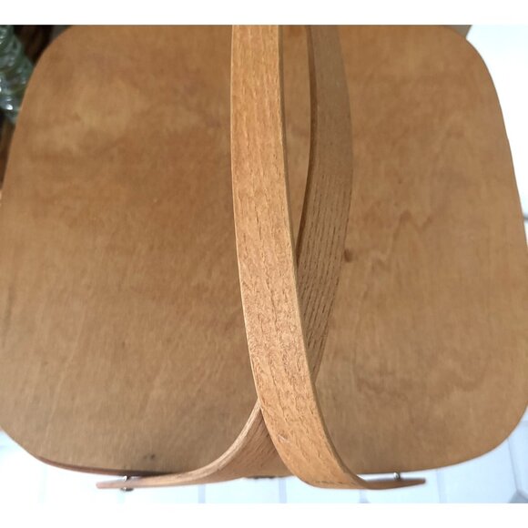 Peterboro Basket Co. Picnic Basket with Lid 13x13x8” - Picture 2 of 13